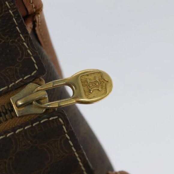 CELINE Macadam Canvas Hand Bag PVC Leather Brown Gold Auth 122440 - Picture 14 of 16